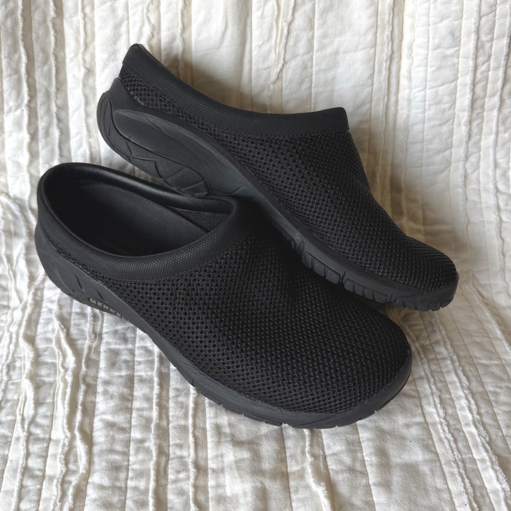 Merrell Encore Q2 Breeze Clogs Black Mesh Slip On Shoes Womens 10 J48250